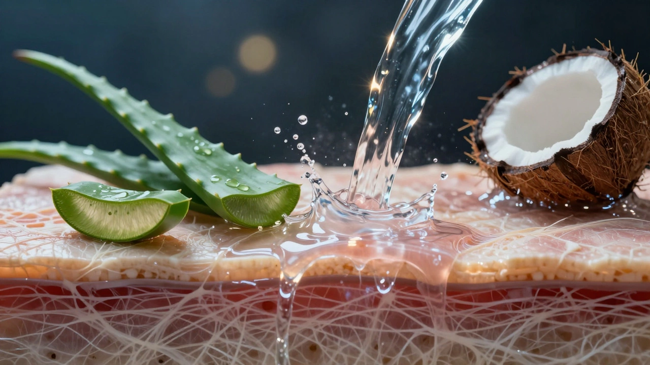 Прозрачная кожа с восстанавливающимися коллагеновыми волокнами, питаемыми натуральными напитками.