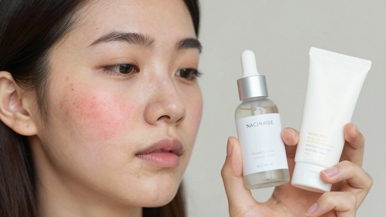 Сравнение лица с акне и после лечения — гладкая кожа с едва заметными шрамами.