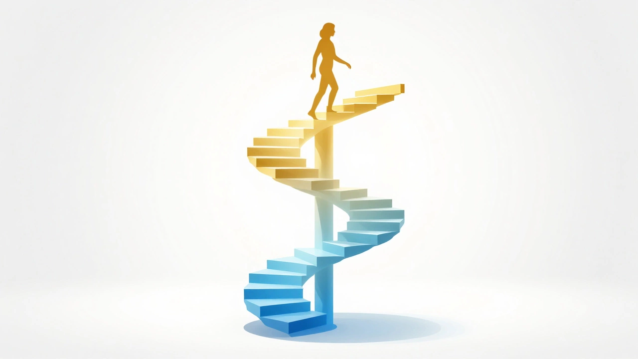 Символическая лестница, показывающая рост профессиональной карьеры.