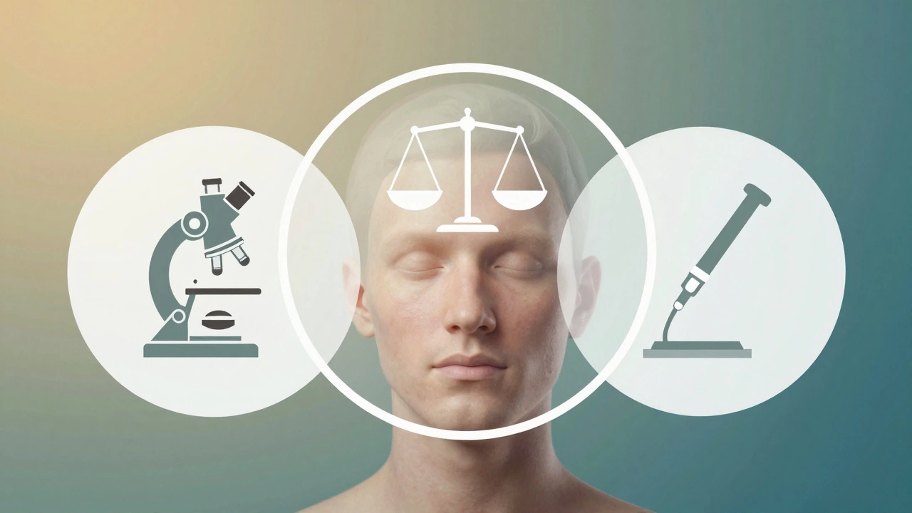 Концептуальное изображение сотрудничества дерматолога, эндокринолога и косметолога