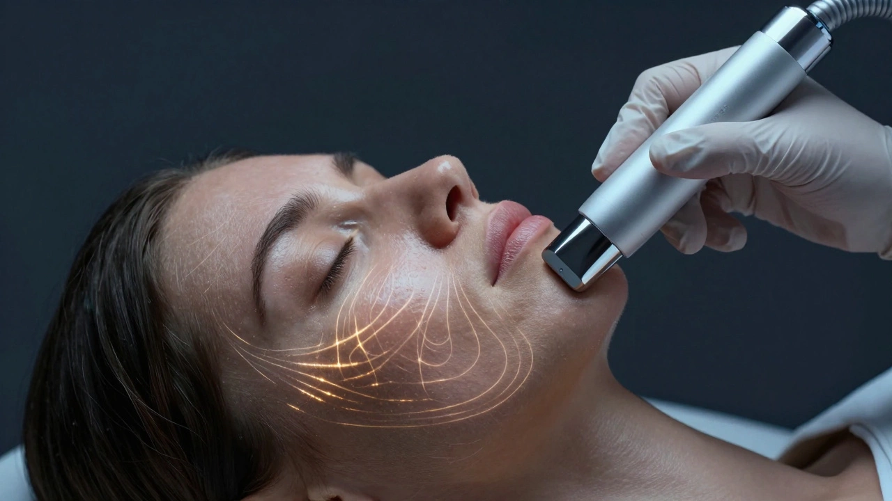 Процедура лифтинга лица с использованием аппарата для микротоков