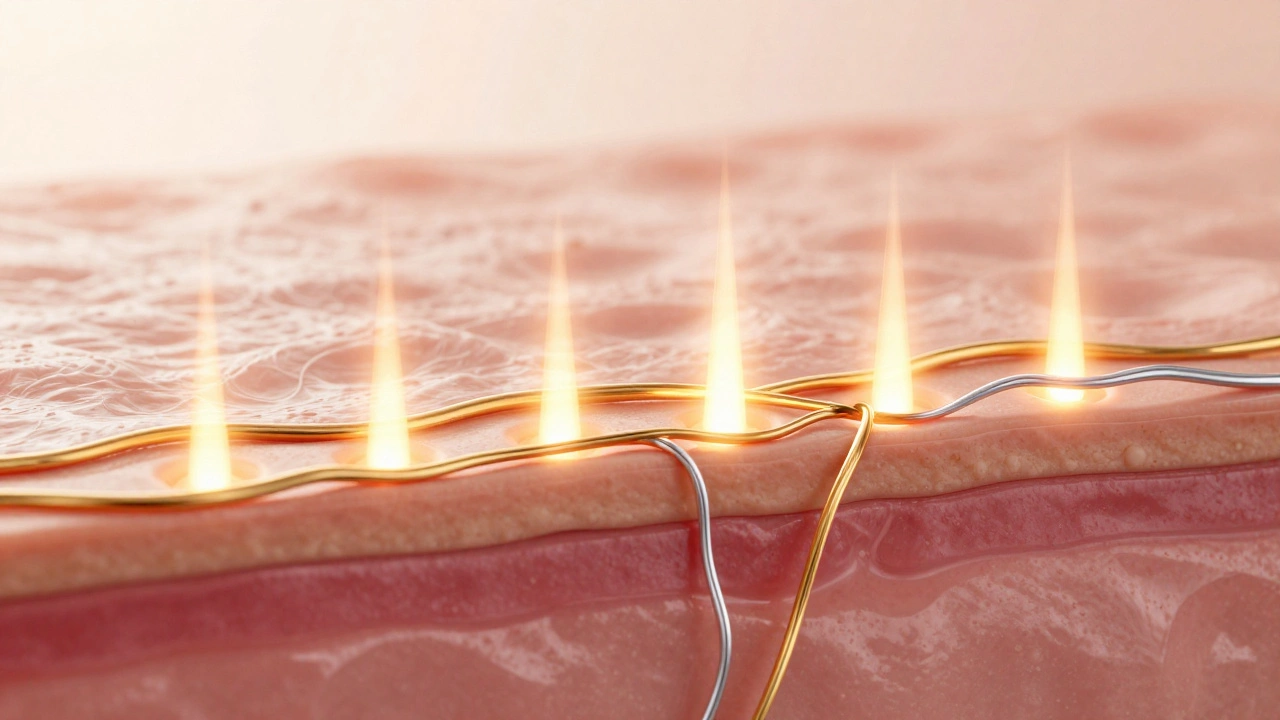 Схематичное изображение процесса регенерации коллагена в коже под воздействием лазера